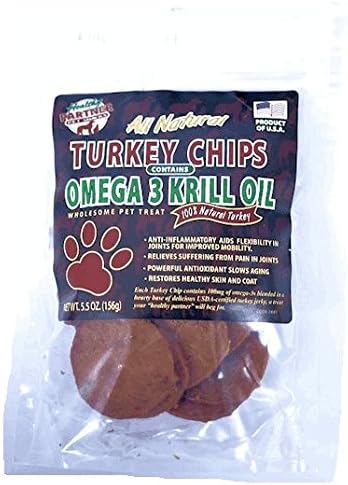 NATURAL DOG TURKEY JERKY CHIPS 22 OZ ★ OMEGA 3 KRILL OIL ★ MADE IN USA