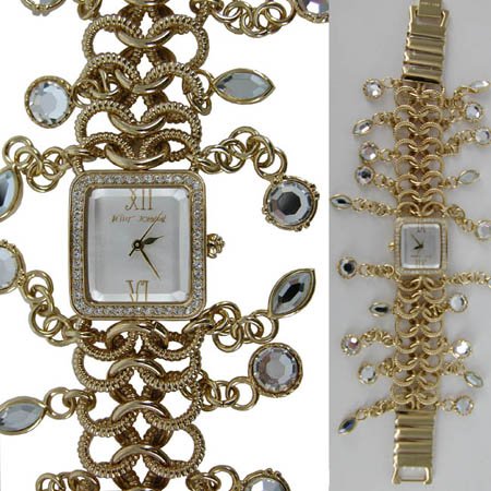 Betsey Johnson Women’s BJ4057 Gold-Toned Crystal Accented Watch