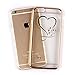 iPhone 6S Plus Case,iPhone 6 Plus Case,NSSTAR Mini Love Heart Glitter Bling Crystal Rhinestone Diamonds Clear Rubber Golden Plating Frame TPU Soft Silicone Bumper Case Cover for iPhone 6/6S Plus 5.5