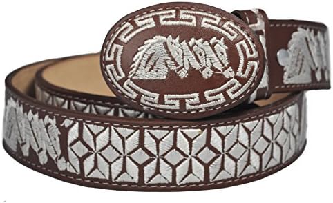 Western Belts Men's Machine Embroidery Belt Style 9 Brown Size 40