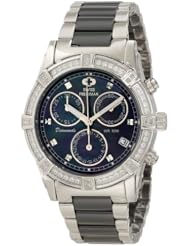Swiss Precimax Womens SP12076 Desire Elite Ceramic Diamond Mother-Of-Pearl Dial Watch