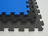 We Sell Mats 1/2 Thick Reversible Foam Interlocking Anti Fatigue Mat Charcoal Gray, Black, Blue with Borders
