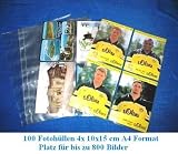 100 x SAFE FOTOHÜLLEN DIN A4 NR. 5471 - FORMAT 10 x 15 CM - PLATZ FÜR BIS ZU 800 URLAUBSBILDER - IDEAL FÜR FOTOS - BILDER - ALTE / NEUE POSTKARTEN - AUTOGRAMMKARTEN - BANKNOTEN - UNIVERSAL LOCHUNG - DOKUMENTENECHT - TRANSPARENT - WEICHMACHERFREI