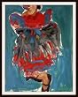 Flamenco Dancer, Original Oil Painting on Paper By Carmel Artist Vict