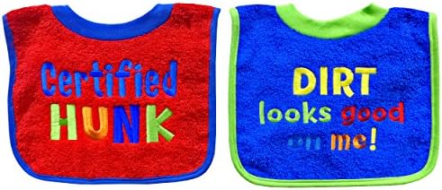 Neat Solutions Hamco Pullover Attitude Phrase Boys Bib Set, Blue/Red