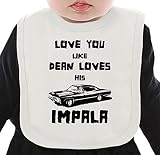 Love you like dean loves impala ネクタイを有する有機ビブ Medium
