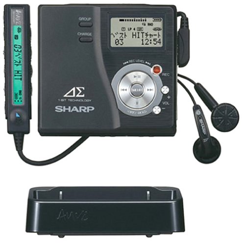 SHARP �A�E���B MD-DR77-B 1�r�b�g�|�[�^�u��MD���R�[�_�[ �u���b�N