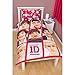 One Direction Childrens Girls Boyfriend Reversible Duvet / Quilt Cover Bedding Set (Full Bed) (Red/White)
