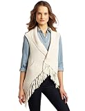 Design History Womens Fringed Sweater Vest