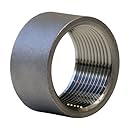 Stainless Steel 304 Cast Pipe Fitting, Half Coupling, Class 150, 1-1/4" NPT Female X Plain