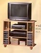 BEAUTIFUL NEW WOODEN TV / VCR / DVD STAND W. CD RACK