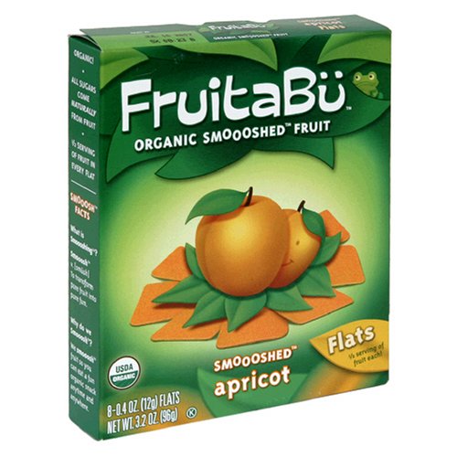 FruitaBu Organic Smooshed Fruit, Smoooshed Apricot, 8 Count 0.4-Ounce Flats (Pack of 4) by FruitaBu