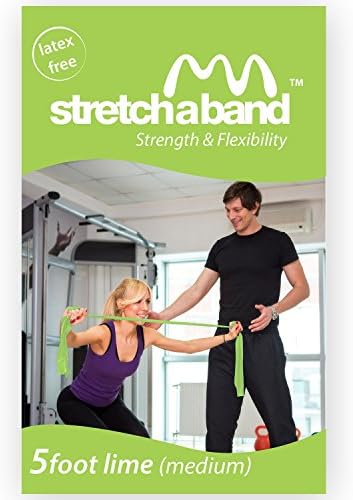 Stretchaband 5ft Lime Resistance Band for Yoga Pilates Mobility Strength Rehab Injury - Ideal for Both Men and Women