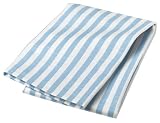 Domestique Linen/Cotton Narrow Stripe Set of 3 Kitchen Towels, Ocean