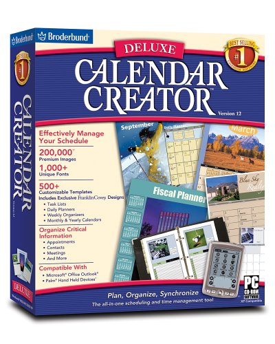 Calendar Creator 12 Deluxe By Broderbund