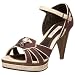 Pilar Abril Women's Malva 85610A67 Open Toe Platform Pump,Brown/Beige,41 EU (US Women's 10.5 M)
