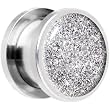 2 Gauge- Steel Diamond Dust Glitter Screw Fit Plug