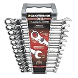 Gear Wrench 85698 12 Piece XL Lock Flex Ratcheting Comb Wrench Set-Metric