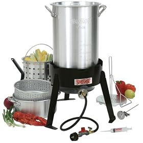 Bayou Classic 3016 30-Quart Outdoor Turkey Fryer with Basket and Fry Pot by Deep Fryers