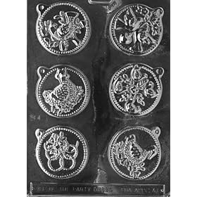 Buy 12 DAYS OF CHRISTMAS 1-6 Christmas Candy Mold Chocolate by CybrTrayd now!