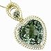 14K Yellow Gold Diamond and Green Amethyst Heart title=