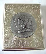Pewter Tone Cigarette Case Eagle Wild Fire