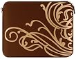 Laurex 15.4" Notebook/Laptop Sleeve Case - Brown with Gold Wave