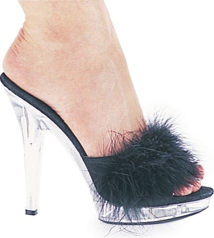 5 Inch Heel Marabou Slipper Women'S Size Shoe