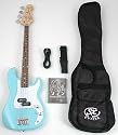 SX BG1K 3/4 PBU 3/4 Size Bass Guitar Package with Amp, Cord, Strap and DVD