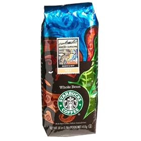 Starbucks Colombia Narino (Supremo) Whole Bean Coffee, Two (2) 16-Ounce FlavorLock Bags (2 Pounds Total)