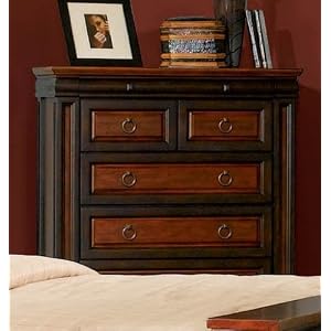 Storage Chest with Carved Posts in Two-Tone Finish by visiondecor Furniture
