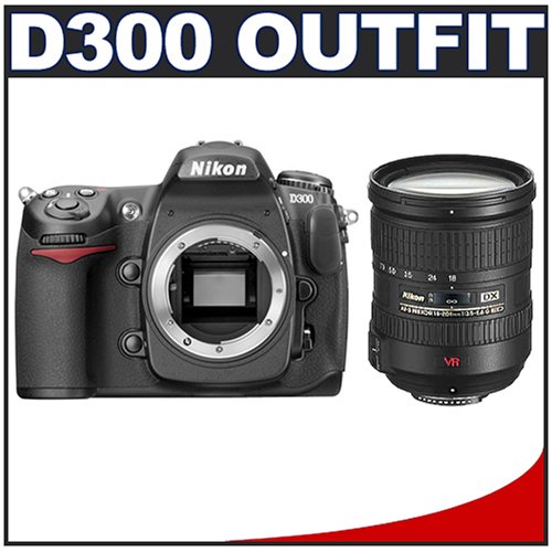 Nikon D300 DX 12.3MP Digital SLR Camera with 18-200mm f/3.5-5.6G ED-IF AF-S VR [Vibration Reduction] DX Nikkor Zoom Lens Outfit