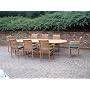 HUMBER TEAK 17 PIECE GIANT DOUBLE EXTENSION GRADE A TEAK OUTDOOR DINING SET