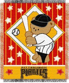 Pittsburgh Pirates 36 x 48 inch Woven Baby Throw Blanket (Quantity of 1)