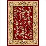 Cambridge Red and Beige Floral Rug Size: 5' 3 x 7' 7 by 