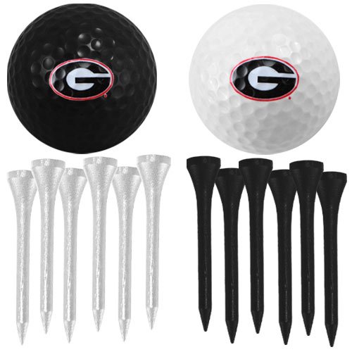 Georgia Bulldogs Two Golf Balls And Twelve Tees Set