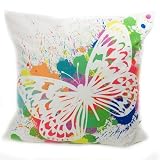 Butterfly Splash Feather Filled Pillow