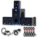 Acoustic Audio AA5102 800W 5.1 Speaker System with Bluetooth, Optical Input and 5 Extension Cables AA5102BD-5