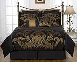 8Pcs Queen Charity Gate Bedding Comforter Set Black