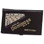 DOUBLE 6 Dominoes Mini Ivory color tiles with black dots in vinyl case