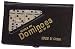 DOUBLE 6 Dominoes Mini Ivory color tiles with black dots in vinyl case