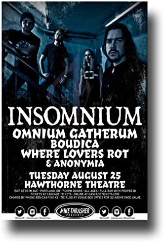 Insomnium Poster - 11 x 17 Concert Promo for the "Candlelight Years" Album -- PDXaug15