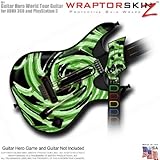 Alecias Swirl 02 Green Skin fits Band Hero, Guitar Hero 5 & World Tour Guitars for XBOX 360 & PS3 (G