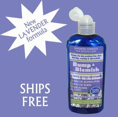 BUMP & BLEMISH-LAVENDER FORMULA- 4 Oz (120 ml) ROLL-ON Solution for all hair removal complications: razor bumps (Pseudofolliculitis Barbae or PFB), razor burn, ingrown hairs AND the dark hyperpigmented spots they leave behind. BUMP & BLEMISH-LAVENDER FORMULA- 4 Oz (120 ml) ROLL-ON Solution for all hair removal complications: razor bumps (Pseudofolliculitis Barbae or PFB), razor burn, ingrown hairs AND the dark hyperpigmented spots they leave behind.