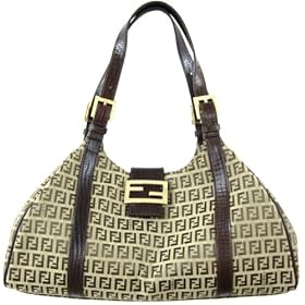 Fendi Beige and Brown Zucchino Sporty Handbag 8BR463-TN9-F0LK9
