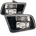 Ford Mustang 05 06 07 08 Projector Halo Headlights - Black (Pair)