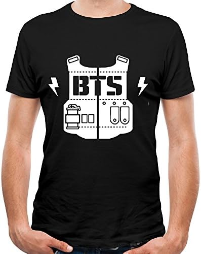 Men's BTS - Bangtan Boys Bulletproof Vest Black Tshirts