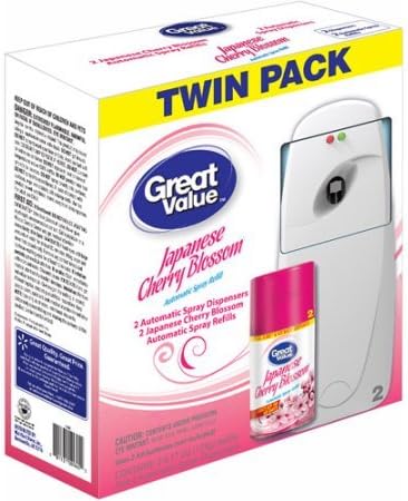 Great Value Fragrance For Whole House Japanese Cherry Blossom Automatic Air Freshener Kit, 4 pc