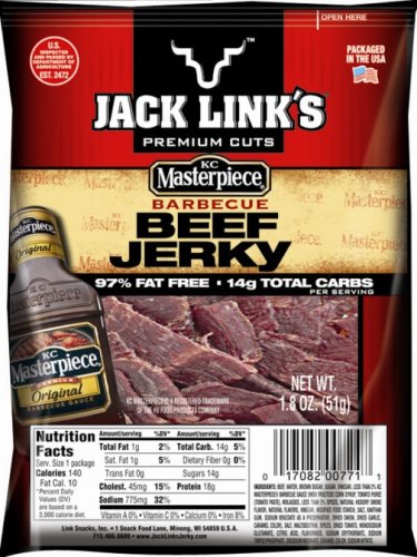 Jack Link's Beef Jerky, KC Masterpiece BBQ, 1.8-Ounce Packages (Pack of 8) by Dried Beef