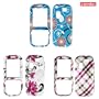 Samsung Gravity2 T469 Combo Red Flower on Blue Design Protective Case Faceplate Cover + Red Flower on White Design Protective Case Faceplate Cover + Hot Pink Plaid Design Protective Case Faceplate Cover for Samsung Gravity2 T469